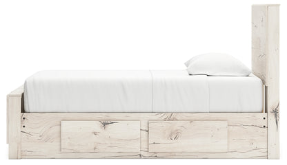 Lawroy Twin Panel Bed with Storage with Mirrored Dresser and Chest