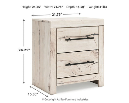Lawroy King Panel Bed with Mirrored Dresser, Chest and Nightstand