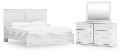 Bostwick Shoals King Panel Bed with Mirrored Dresser