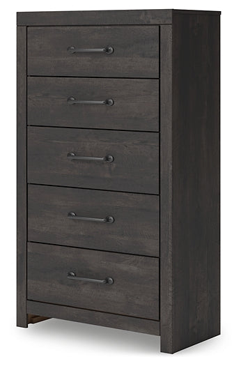 Hollivern Full Panel Bed with Storage with Mirrored Dresser and Chest