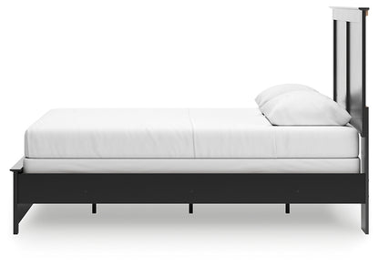 Queen Panel Bed with Mirrored Dresser