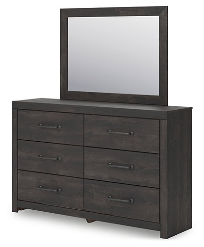 Hollivern Twin Panel Bed with Storage with Mirrored Dresser and Nightstand