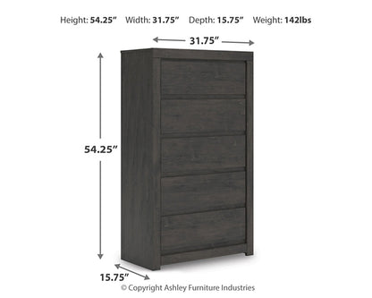 Fraluna Queen Panel Bed with Mirrored Dresser and Chest