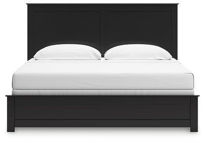 Maribel King Panel Bed with Mirrored Dresser, Chest and Nightstand