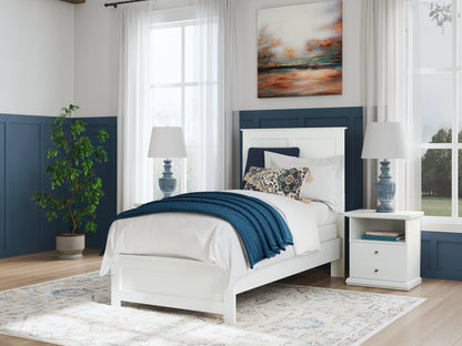 Bostwick Shoals Twin Panel Bed with Mirrored Dresser and Chest