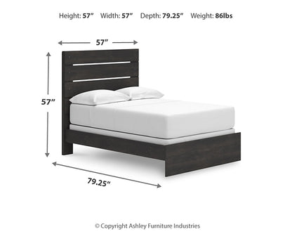 Hollivern Full Panel Bed with Mirrored Dresser and Chest