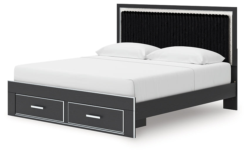 Zuraleus King Upholstered Panel Storage Bed