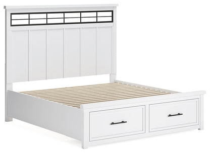 Ashbryn King Panel Storage Bed with Mirrored Dresser