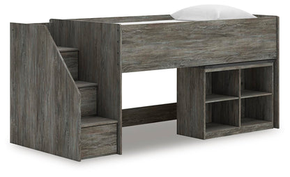 Frandern Twin Loft  Bed with Bookcase Storage