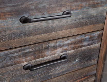 Drystan Queen Panel Bed with 4 Storage Drawers with Mirrored Dresser