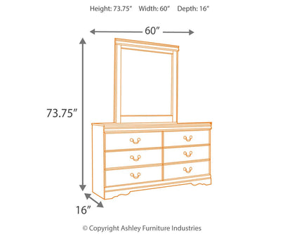 Huey Vineyard Full Sleigh Headboard Bed with Mirrored Dresser, Chest and Nightstand