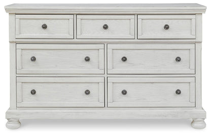 Robbinsdale California King Sleigh Bed with Storage with Mirrored Dresser