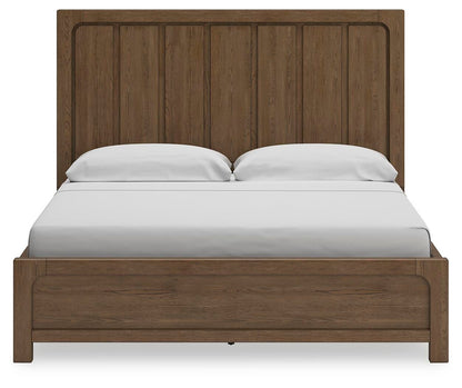 Cabalynn California King Panel Bed with Storage with Mirrored Dresser, Chest and Nightstand