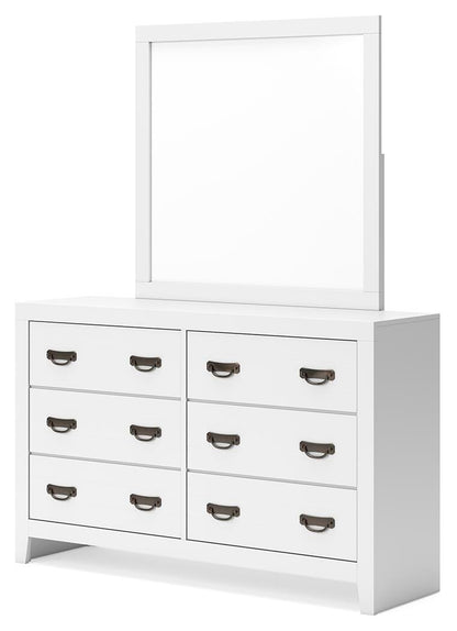 Binterglen Queen Panel Bed with Mirrored Dresser