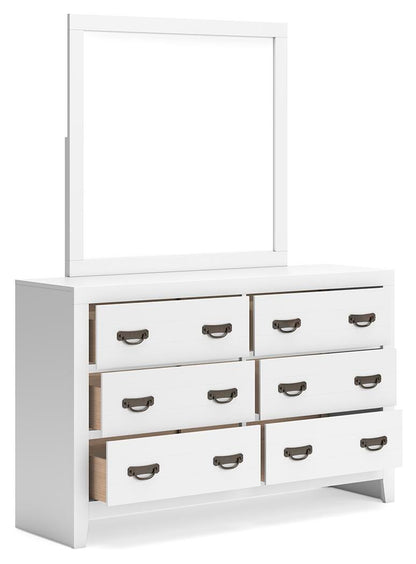 Binterglen California King Panel Bed, Dresser, Mirror, Chest and Nightstand