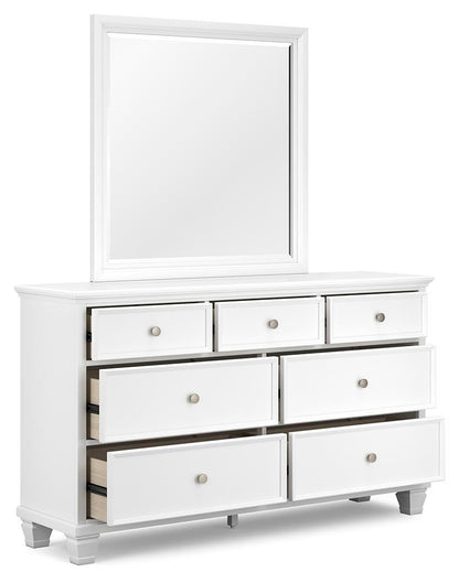 Fortman Twin Panel Bed with Mirrored Dresser, Chest and Nightstand