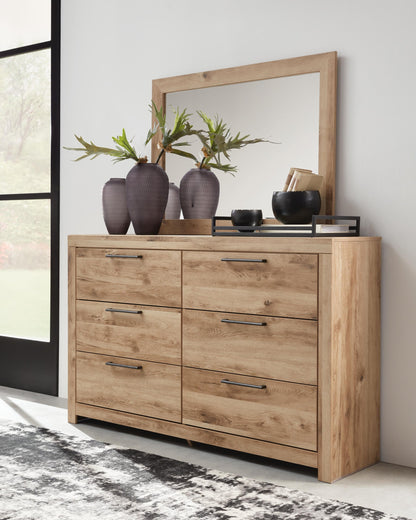 Hyanna King Panel Storage Bed with 1 Under Bed Storage Drawer, Dresser, Mirror, Chest and Nightstand
