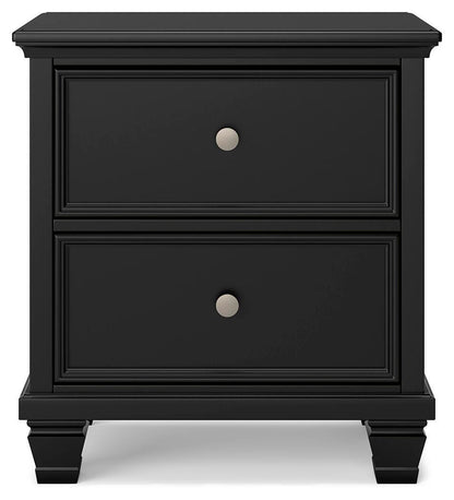 Lanolee King Panel Bed with Mirrored Dresser and Nightstand