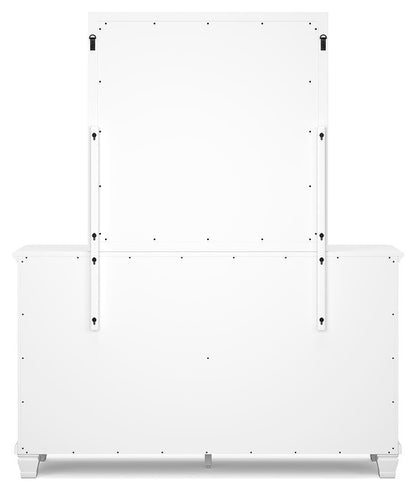 Fortman Full Panel Bed with Mirrored Dresser