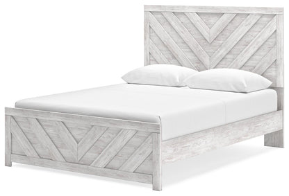 Cayboni Queen Panel Bed with Mirrored Dresser