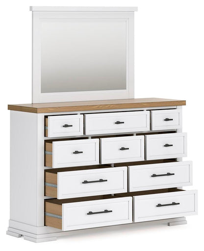 Ashbryn Queen Panel Storage Bed, Dresser, Mirror and Nightstand