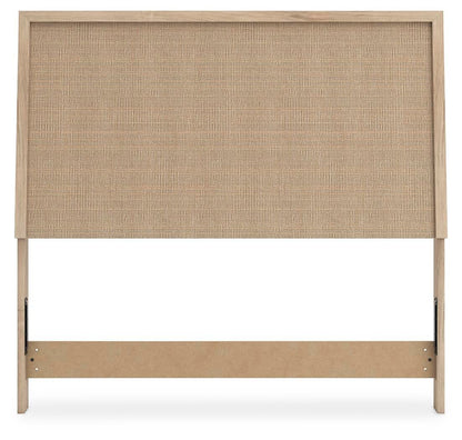 Cielden Full Upholstered Panel Bed with Mirrored Dresser, Chest and Nightstand