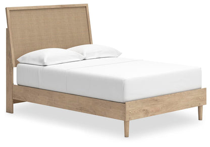 Cielden Full Panel Bed with Mirrored Dresser