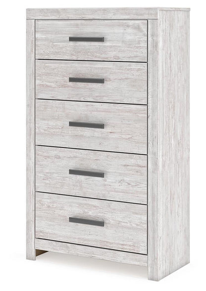 Cayboni King Panel Bed, Dresser, Mirror, Chest and Nightstand