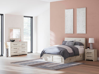 Lawroy Full Panel Storage Bed, Dresser, Mirror and Nightstand