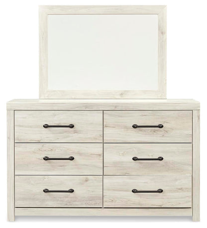 Cambeck Full Panel Bed with Mirrored Dresser and Nightstand