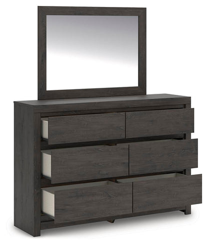 Fraluna King Panel Bed, Dresser, Mirror and Nightstand