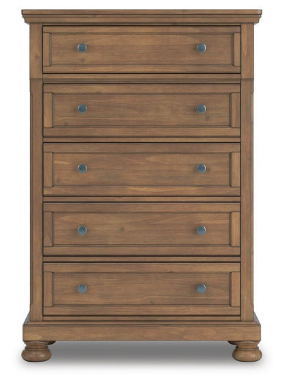 Feddinger California King Storage Sleigh Bed with Mirrored Dresser, Chest and Nightstand