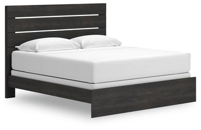 Hollivern King Panel Bed, Dresser, Mirror, Chest and Nightstand