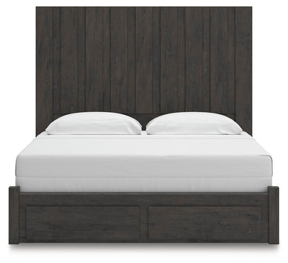 Fraluna King Panel Storage Bed, Dresser, Mirror, Chest and Nightstand