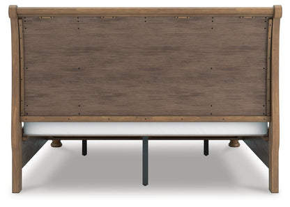 Feddinger King Storage Sleigh Bed with Mirrored Dresser
