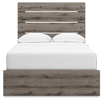 Graystorm Full Panel Bed with Storage, Dresser and Mirror