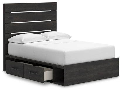 Hollivern Full Panel Bed with Storage, Dresser and Mirror