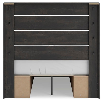 Hollivern Full Panel Bed with Storage, Dresser and Mirror