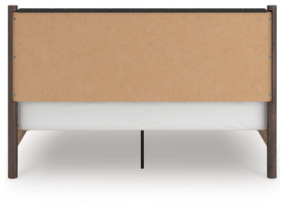 Pamytta King Upholstered Panel Platform Bed, Dresser and Mirror