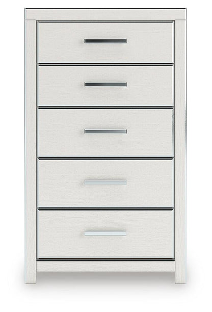 Zuraleus King Upholstered Panel Platform Bed, Dresser, Mirror, Chest and Nightstand