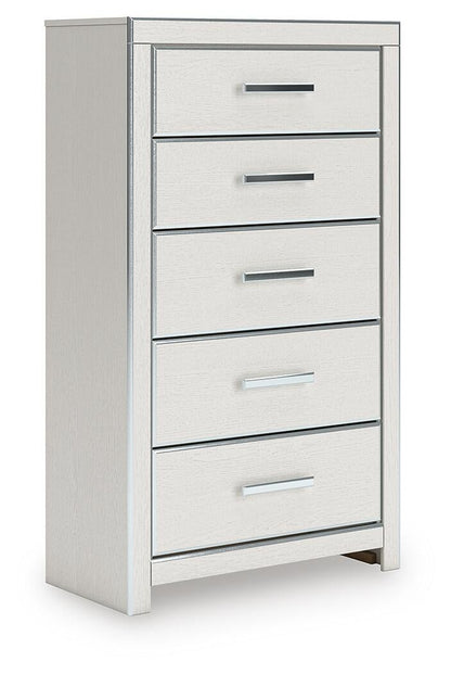 Zuraleus Queen Upholstered Panel Bed, Dresser, Mirror, Chest and Nightstand