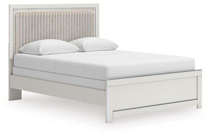 Zuraleus Queen Upholstered Panel Bed, Dresser, Mirror, Chest and Nightstand