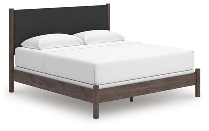 Pamytta King Upholstered Panel Bed, Dresser, Mirror, Chest and Nightstand