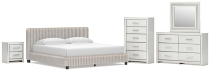 Zuraleus King Upholstered Bed, Dresser, Mirror, Chest and Nightstand