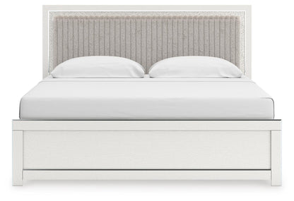 Zuraleus King Upholstered Panel Bed, Dresser and Mirror