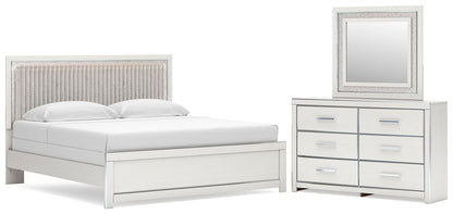 Zuraleus King Upholstered Panel Bed, Dresser and Mirror