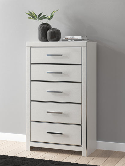 Zuraleus King Upholstered Panel Platform Storage Bed, Dresser, Mirror, Chest and Nightstand