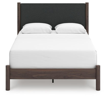 Pamytta Queen Upholstered Panel Bed, Dresser and Mirror