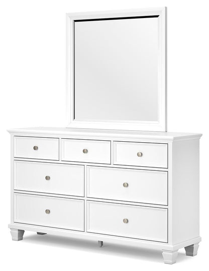 Fortman California King Panel Storage Bed, Dresser, Mirror and Nightstand