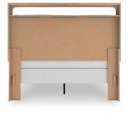 Kinlanni Queen Upholstered Panel Bed, Dresser, Mirror and Nightstand